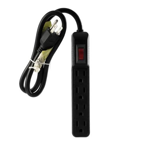 Supresor de picos NEGRO 4 Salidas Multinet 4 Tomas